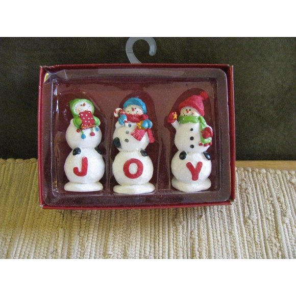 St Nicholas Square Snowman Figurines Block Set JOY - Picture 6 of 6